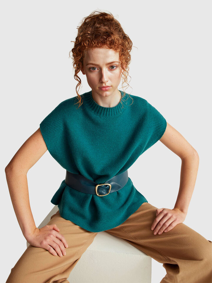 SLEEVELESS SWEATER Femme image number 3